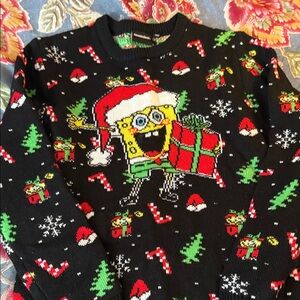 Nickelodeon Black Sweater with Festive SpongeBob Design